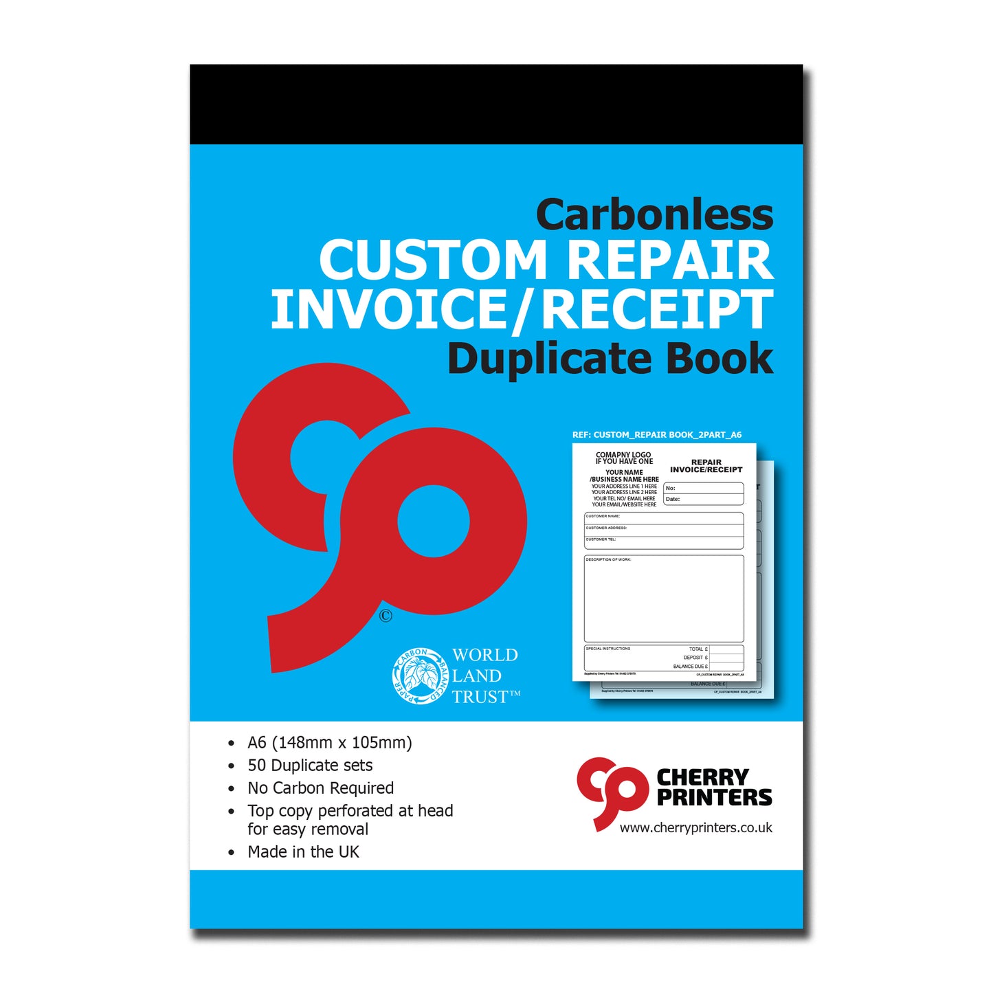 NCR *CUSTOM* Repair Invoice/Receipt Duplicate Book A6 | 8 Book Pack