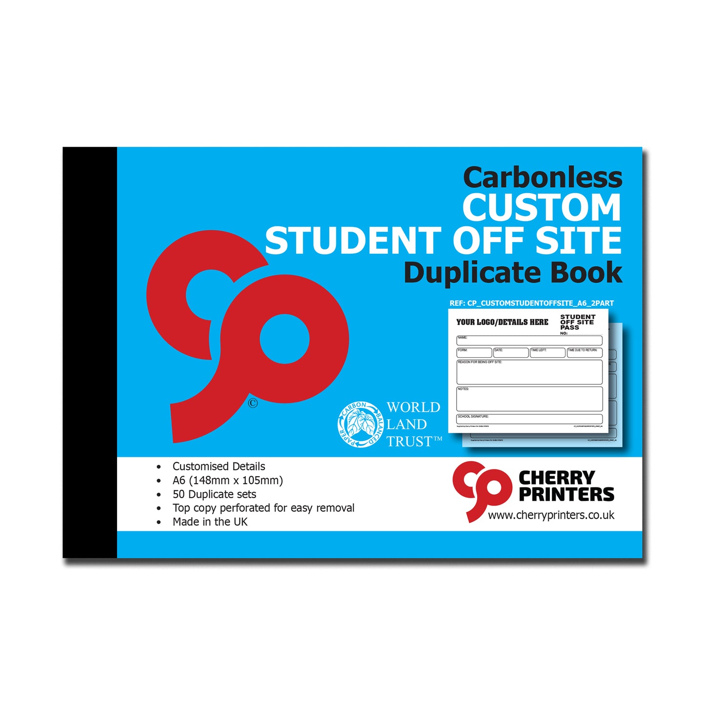 NCR *CUSTOM* Student Off Site Pass Book A6 | 8 Book Pack